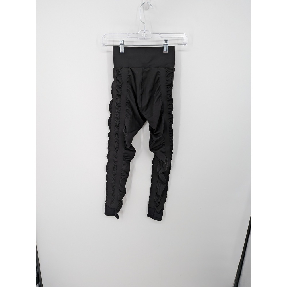 SKINNIFY 8 Band Leggings Womens XS Black Ruched High Rise Athletic Yoga Pants - Picture 2 of 6
